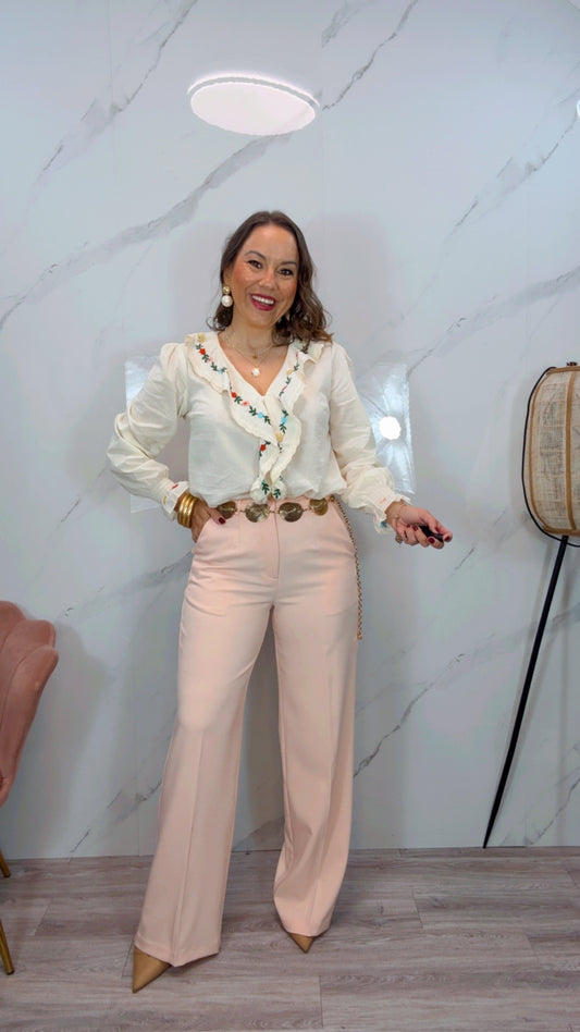 Pantalón Vestir Rosa Empolvado