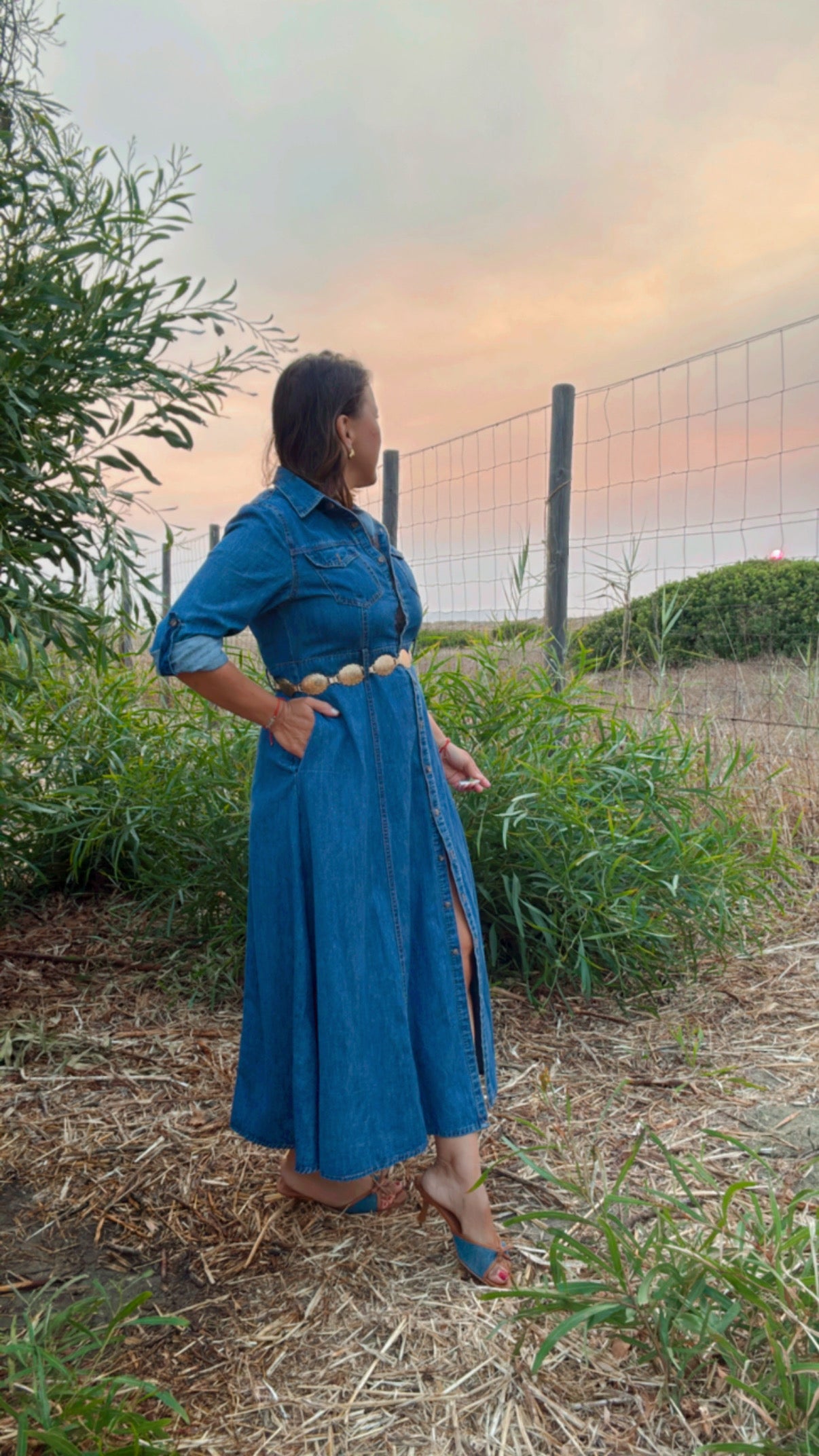 Vestido Largo Denim