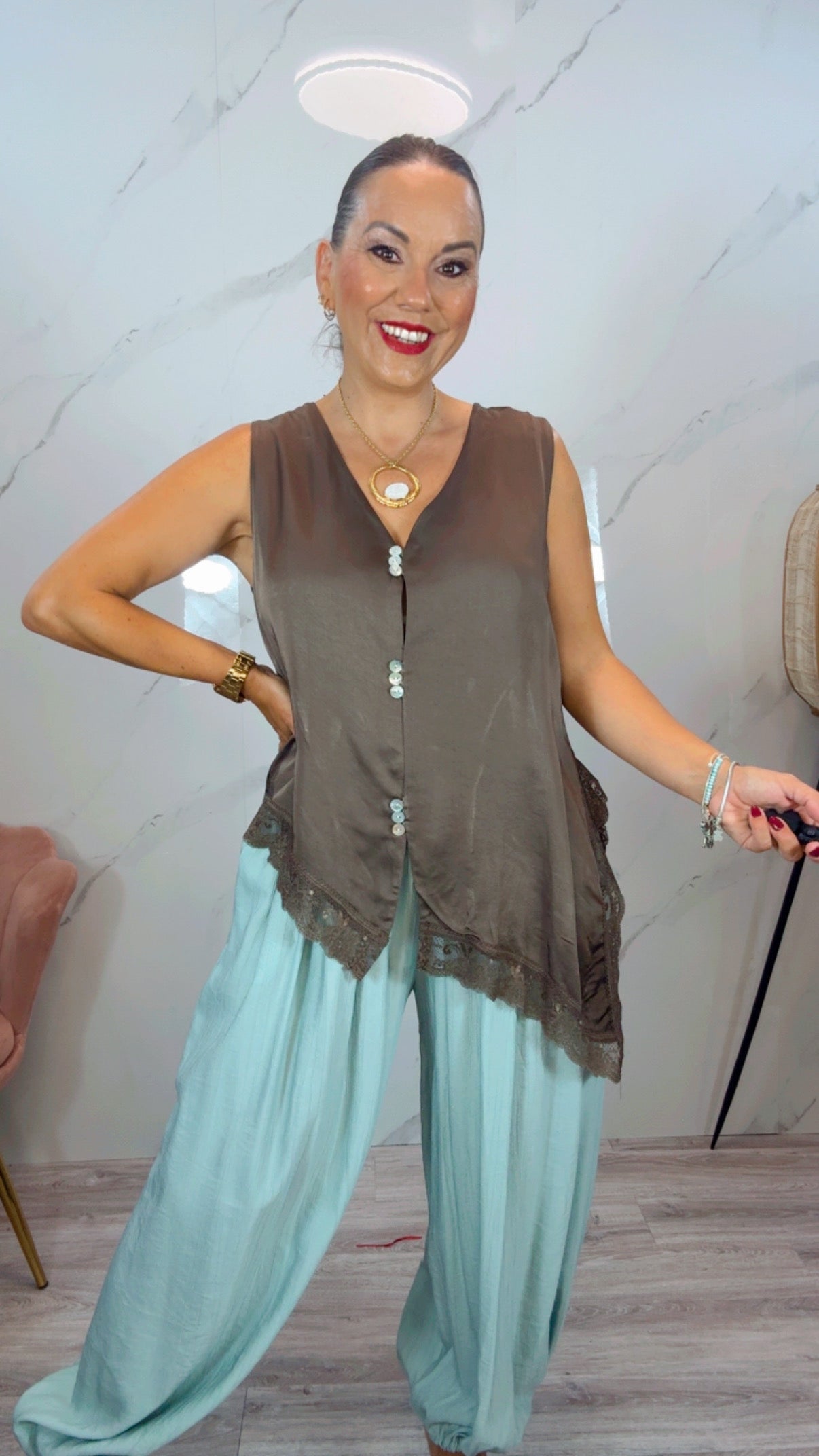Top Lencero Marrón