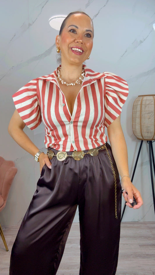 Camisa Tania rayas Rosa