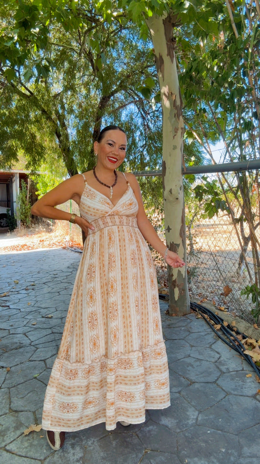 Vestido Zoco Marrón y Mostaza