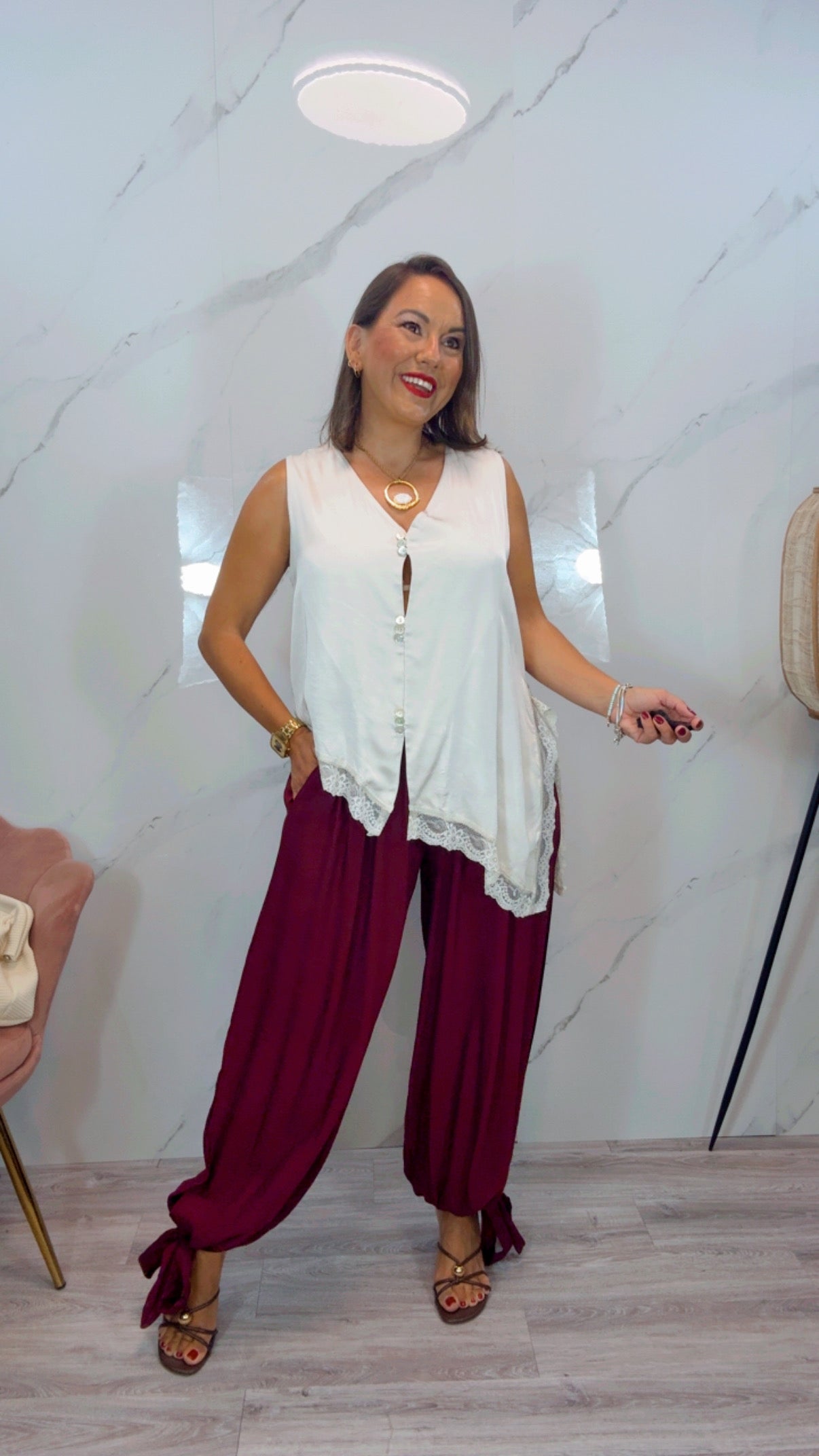 Top Lencero Marfil