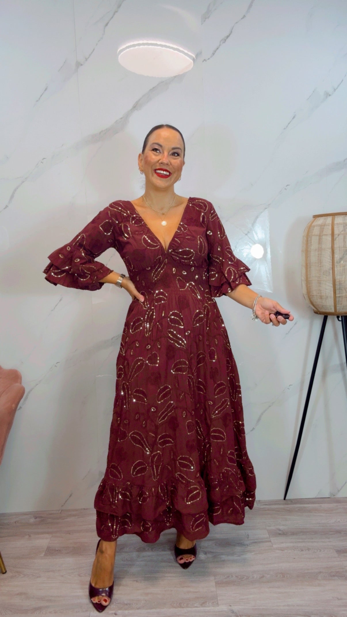 Vestido Moroco Burdeos