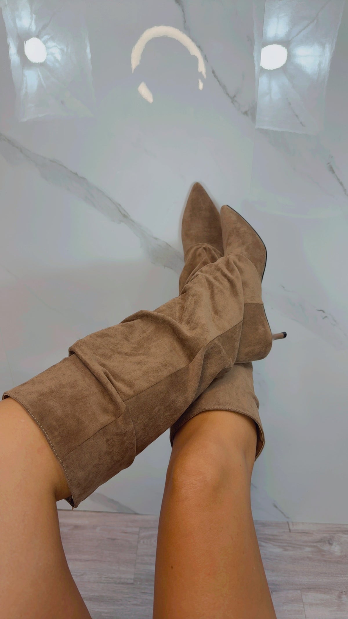 Bota alta Taupe