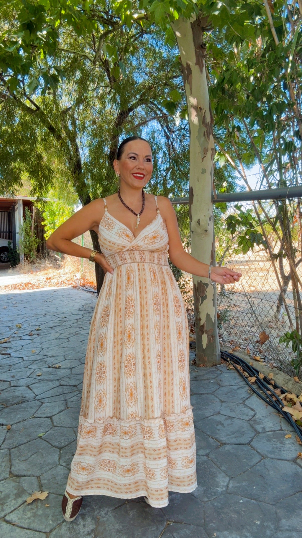Vestido Zoco Marrón y Mostaza