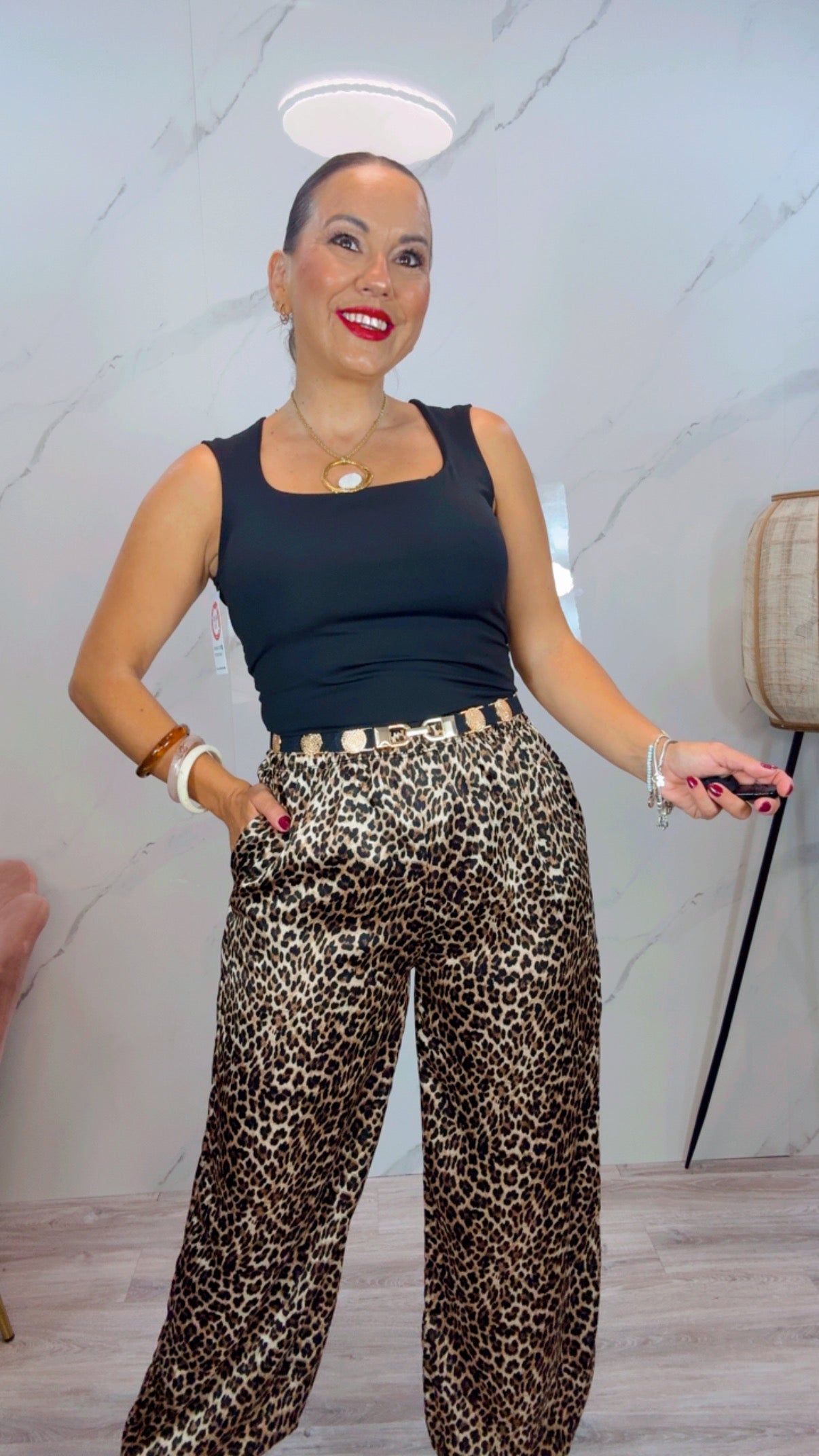 Pantalón Print satinado