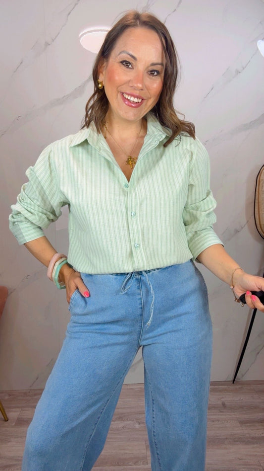 Camisa Agua Marina Rayas