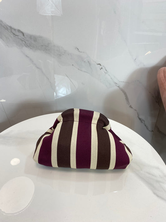Bolso Mini Rayas Burdeos y Marrón