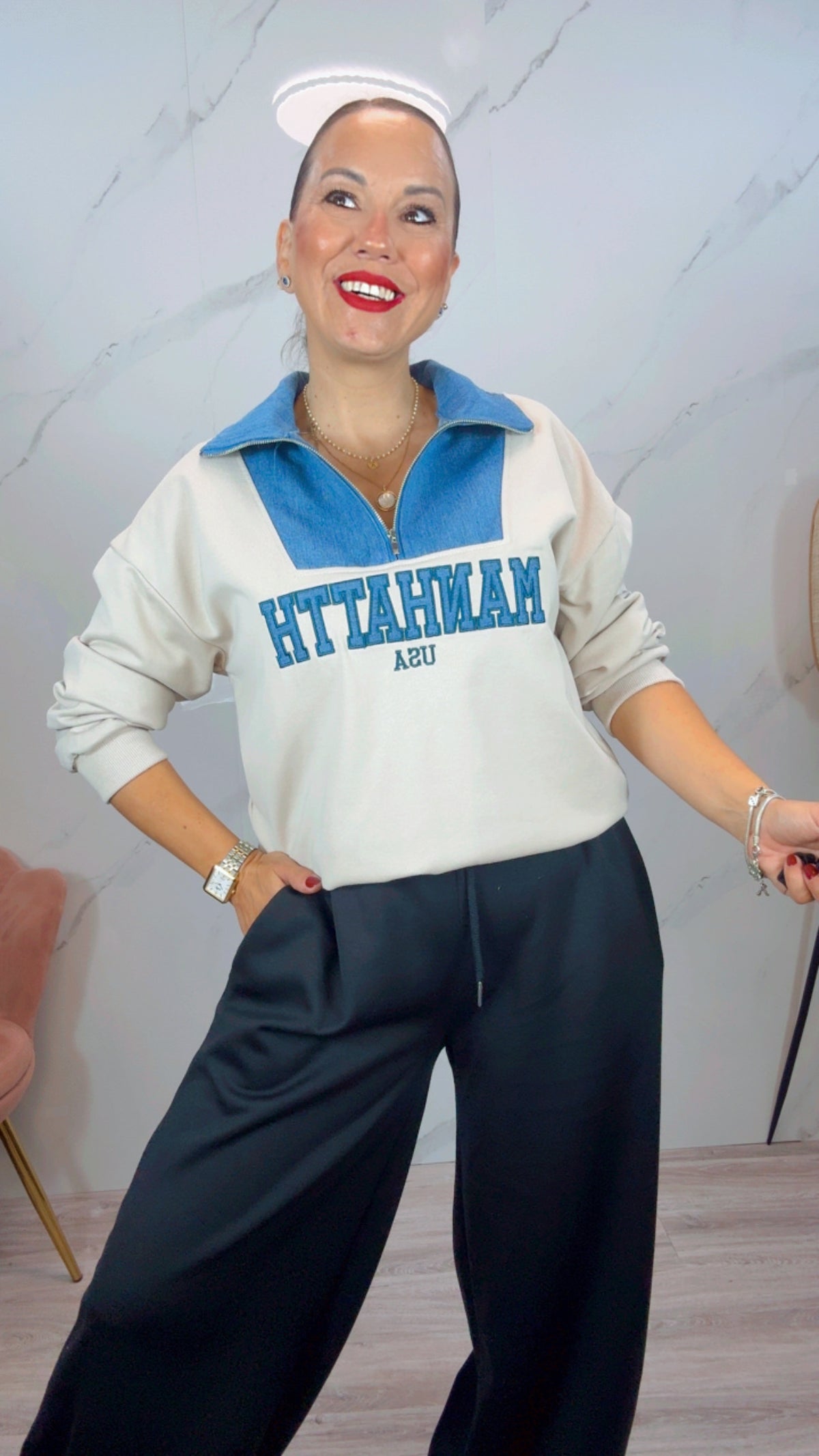 Sudadera Manhattan Marfil