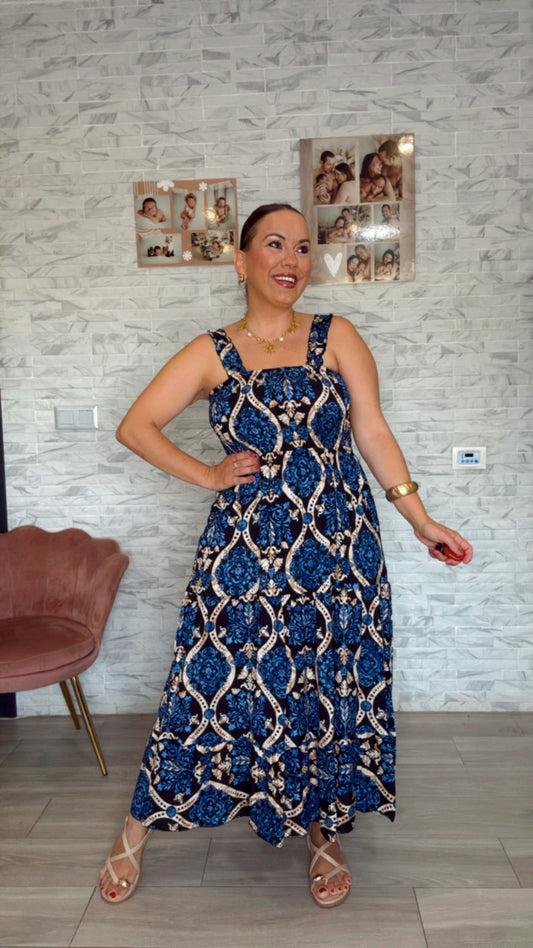 Vestido Silvestre Negro y Azul