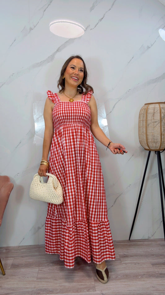 Vestido Cuadro vichy rojo