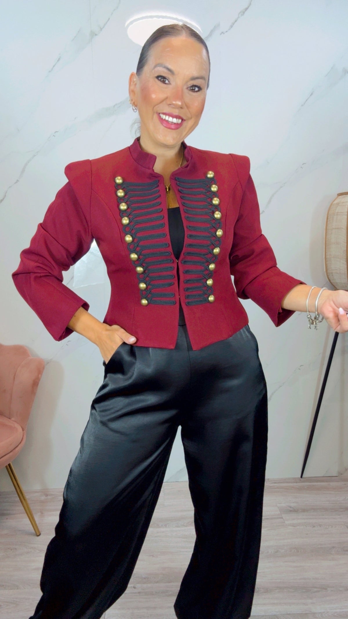 Chaqueta Militar Alma Burdeos