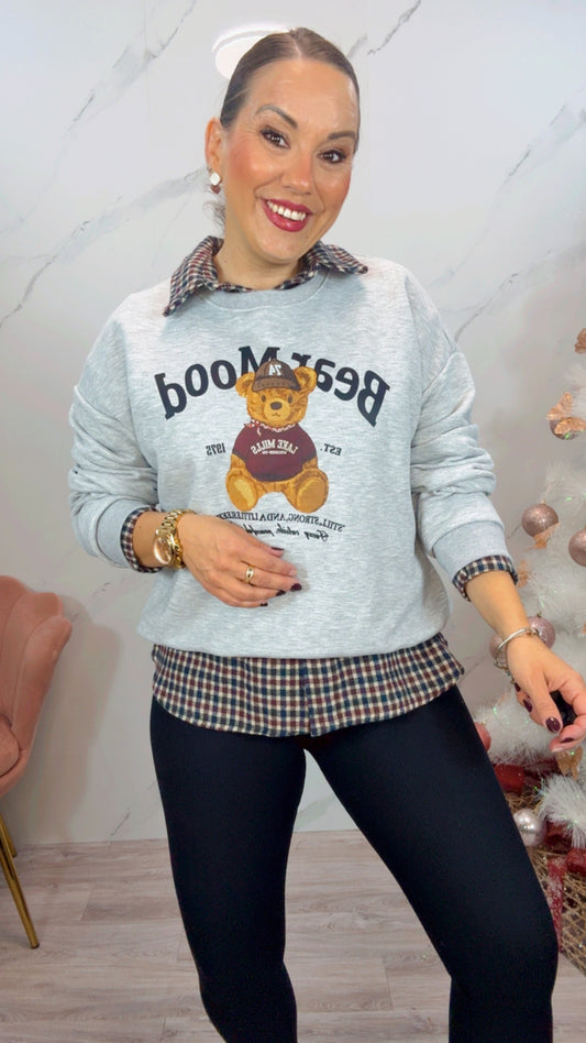 Sudadera Oso Gris