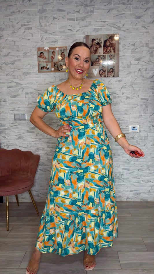 Vestido Acuarela Aguamarina