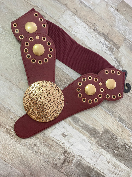 Cinturón Tachuelas Burdeos