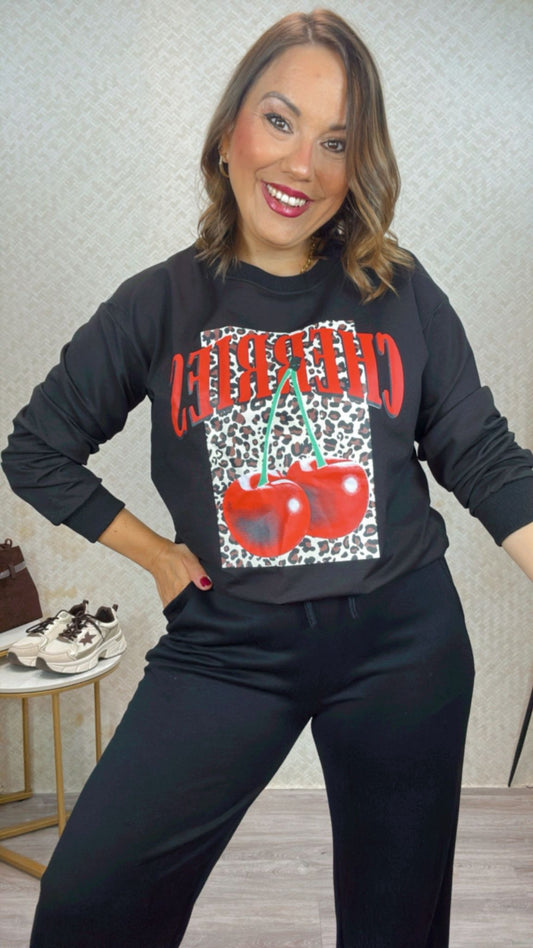 Sudadera Cereza Negra