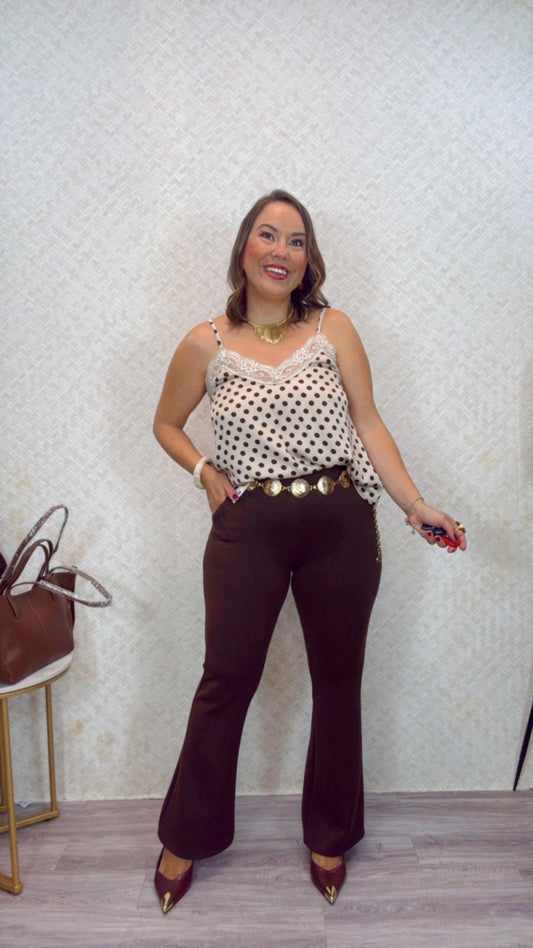 Pantalón Punto Campana Marrón