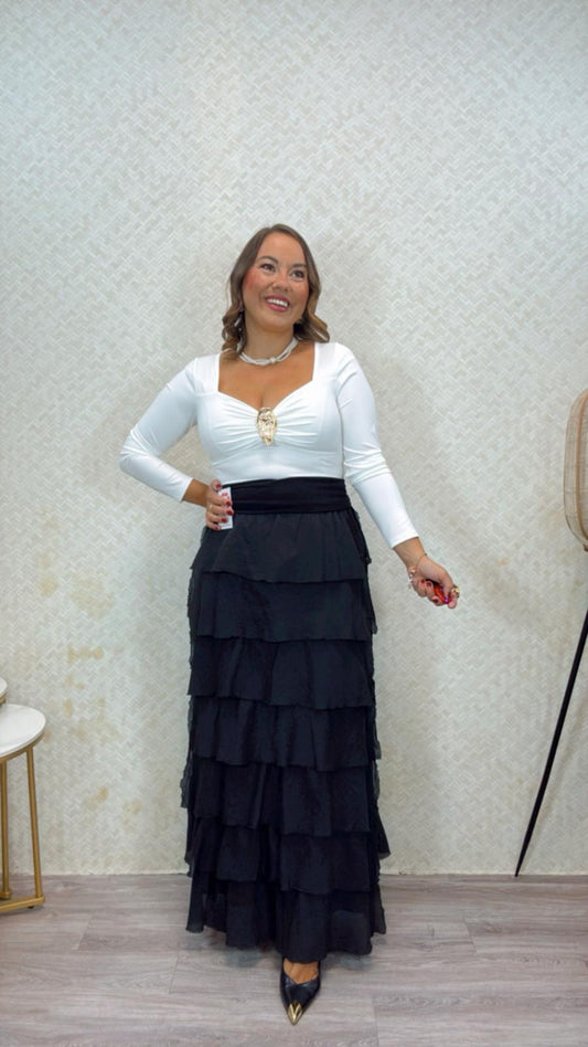 Falda Volantes Negra