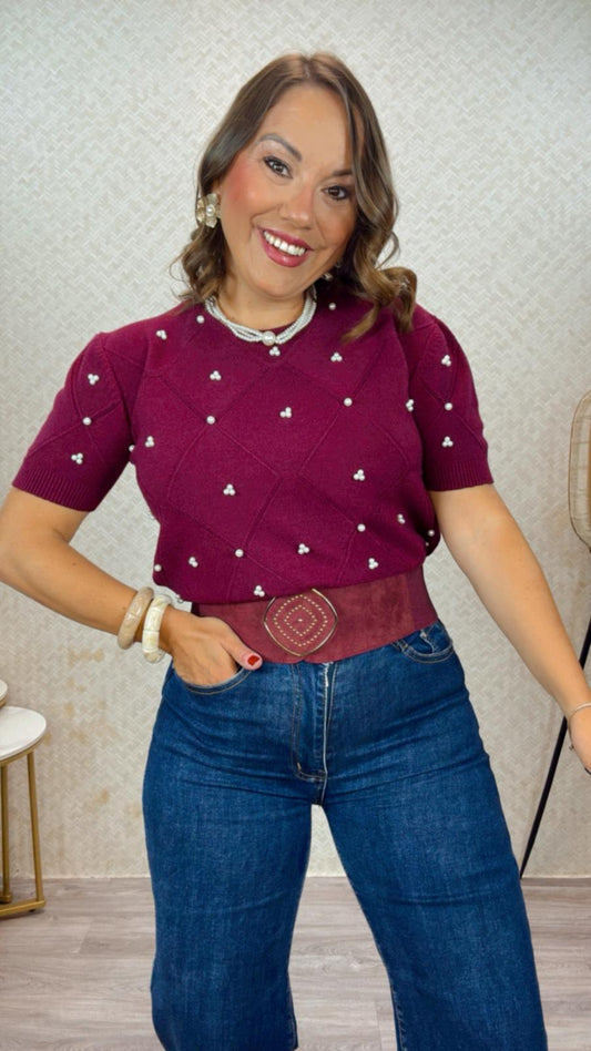 Jersey Perlas Burdeos