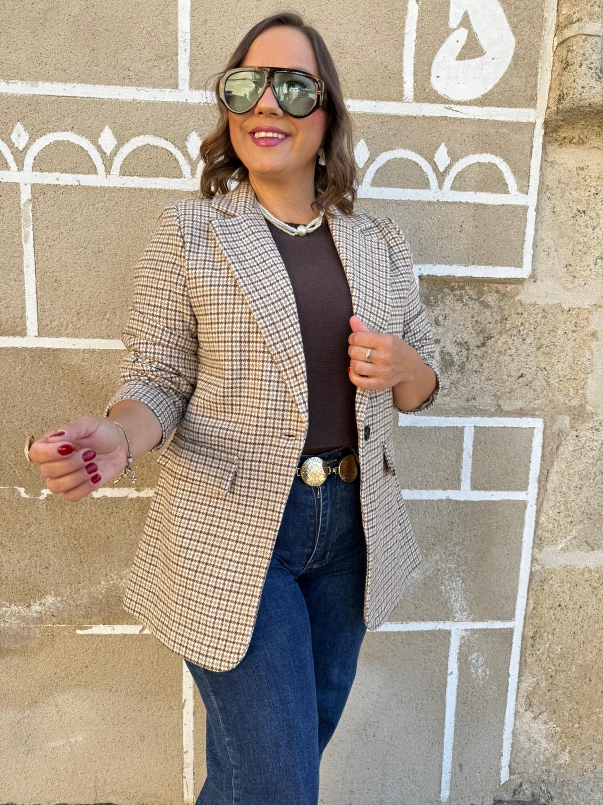 Americana Pata de Gallo Beige