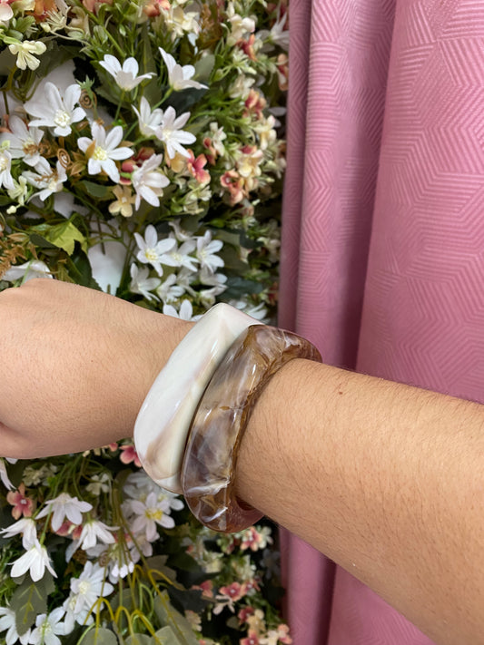 Pulsera Nácar Beige y Marrón