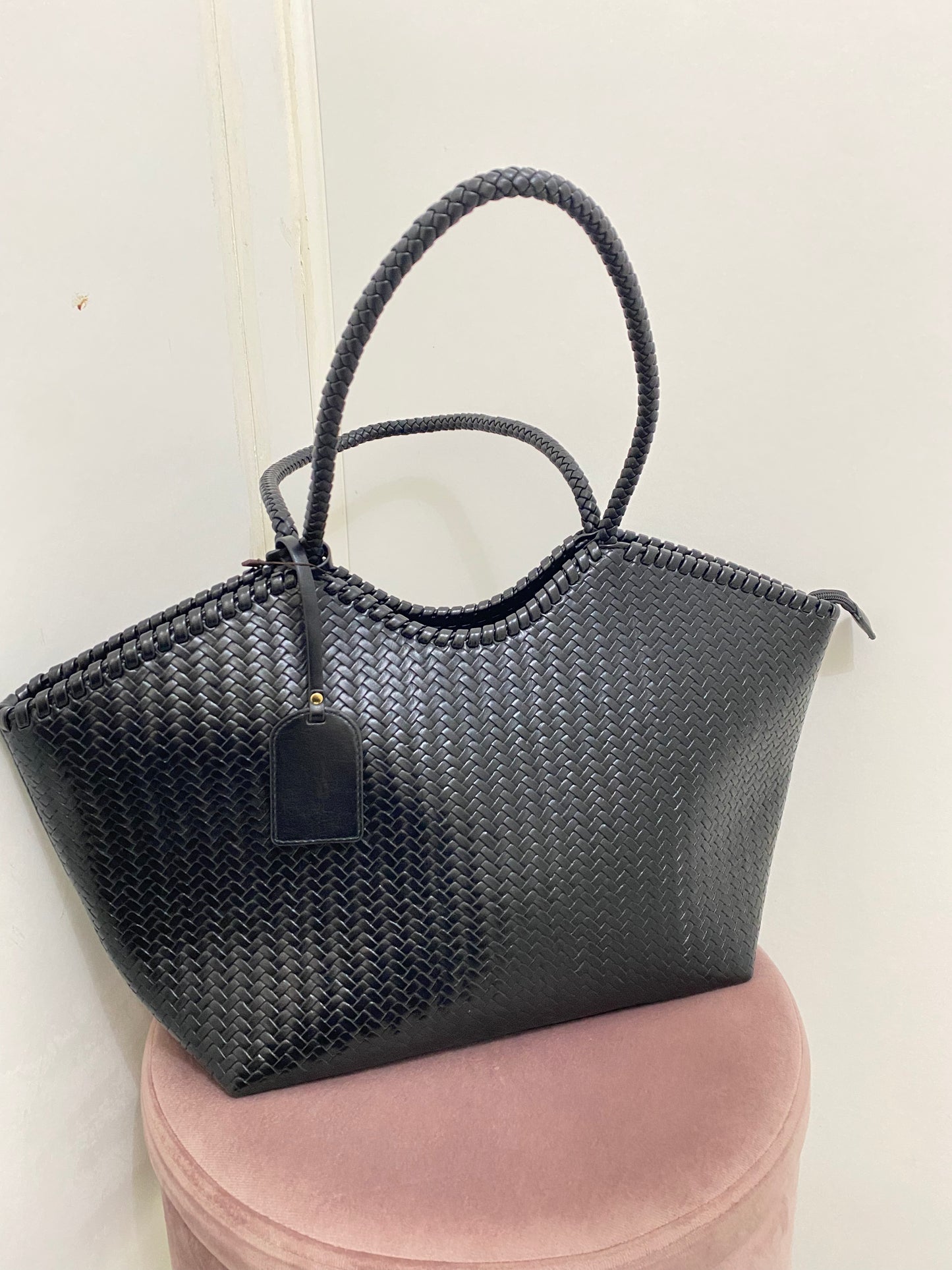 Bolso Trenzado Negro