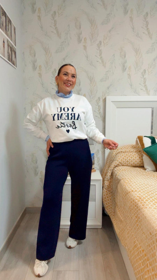 Pantalón Punto Azul Marino