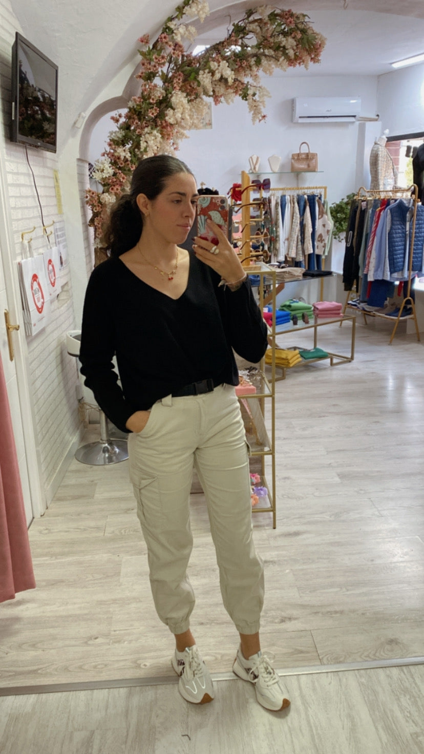 Pantalón Cargo Beige