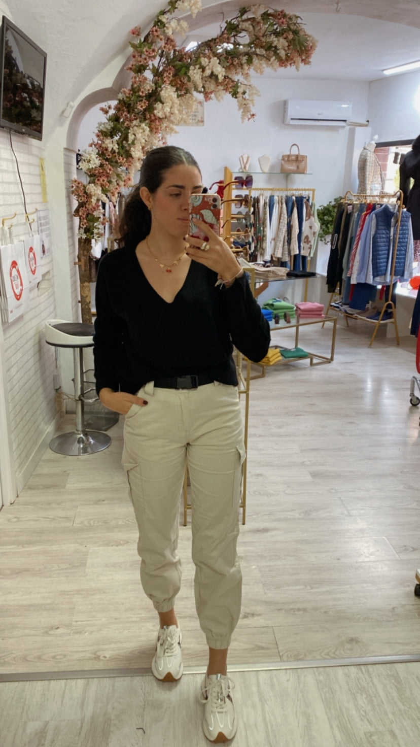 Pantalón Cargo Beige