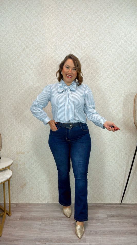 Camisa Lazo Rayas Azul