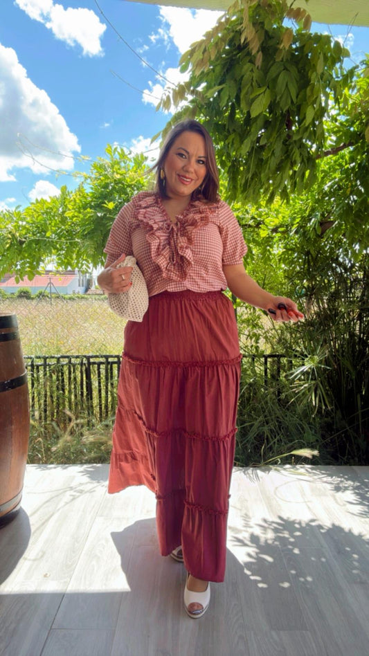 Falda Larga Coral