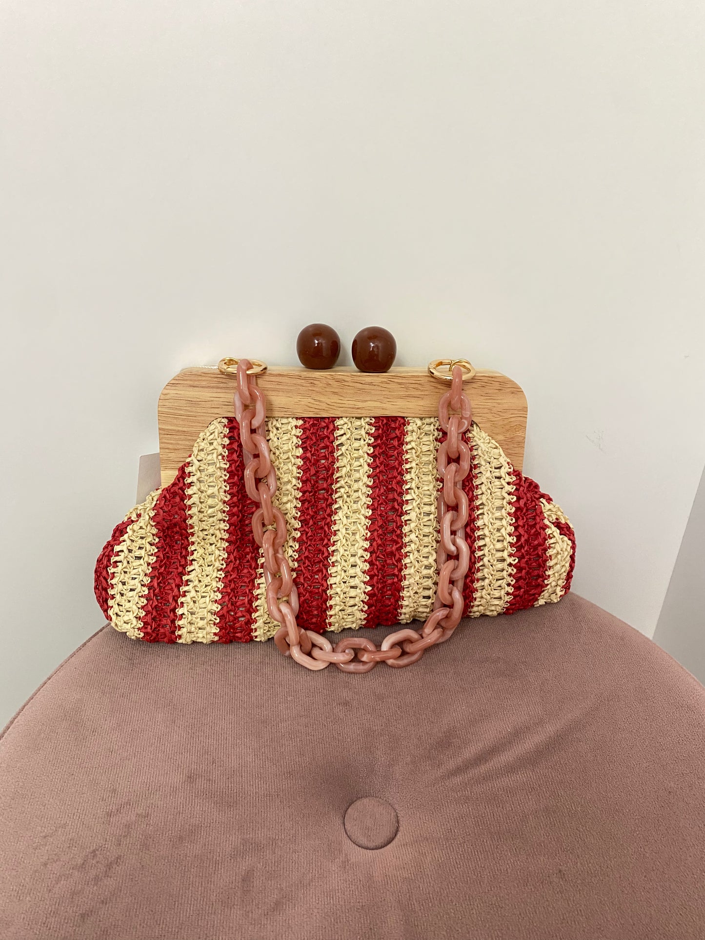 Bolso Rayas Rojas