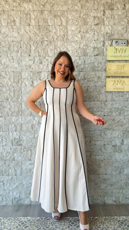 Vestido Sirena Beige