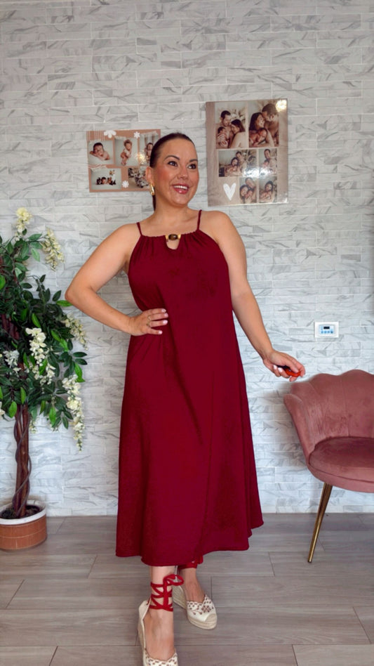 Vestido Asia Burdeos