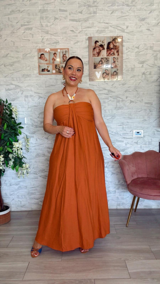 Vestido Grecia Teja