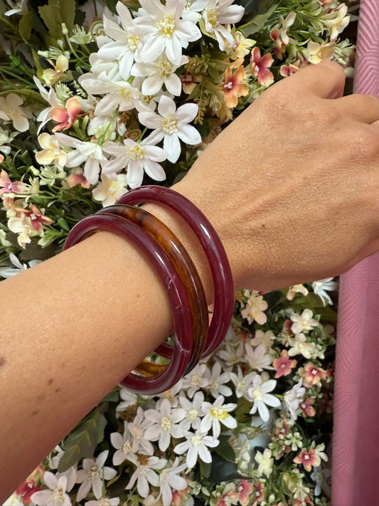 Pulsera Triple Burdeos