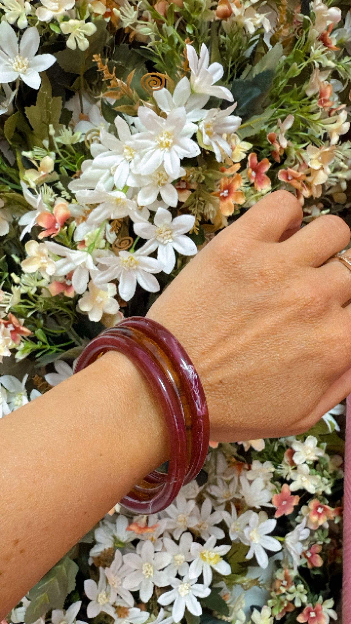 Pulsera Triple Burdeos