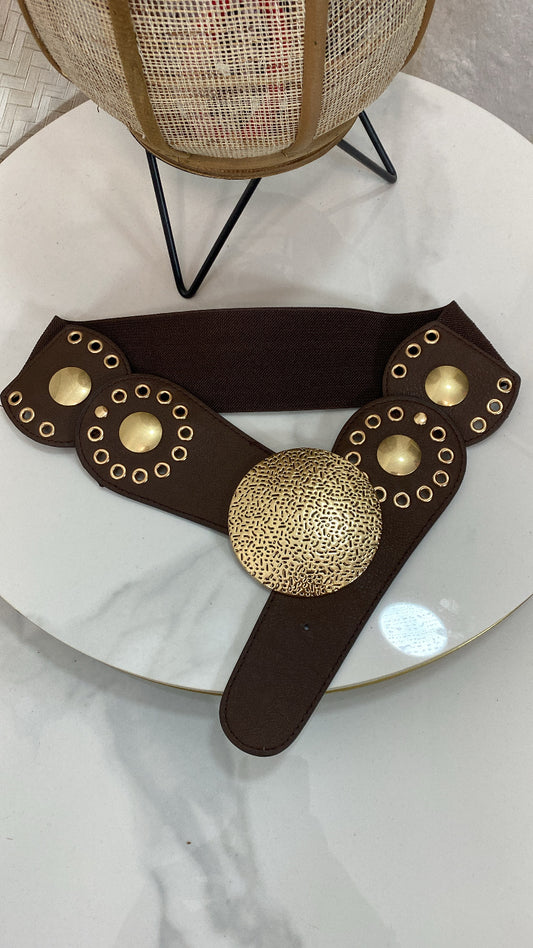Cinturón Chocolate Tachas