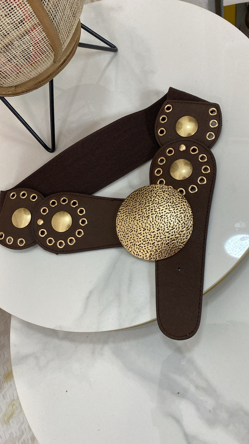 Cinturón Chocolate Tachas