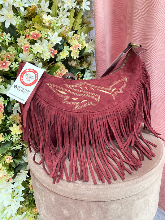Bolso Flecos Burdeos