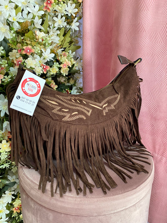 Bolso Marrón de flecos
