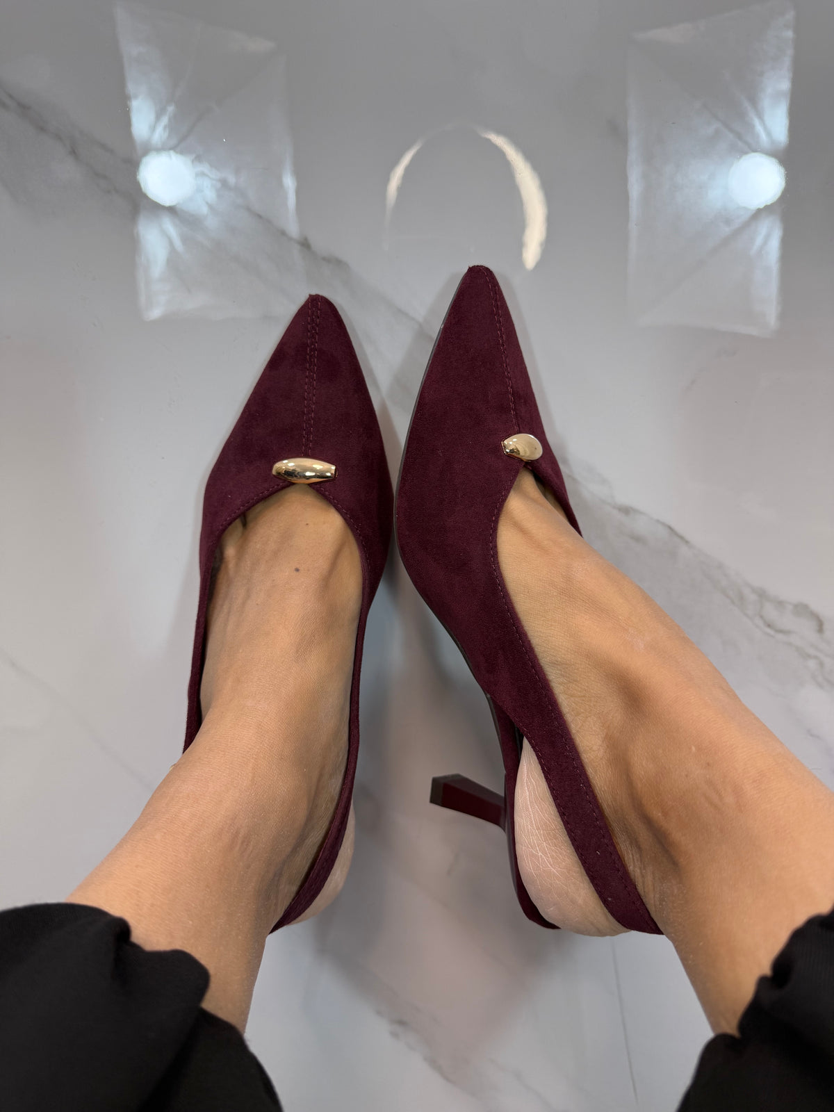 Stiletto Burdeos Destalonado