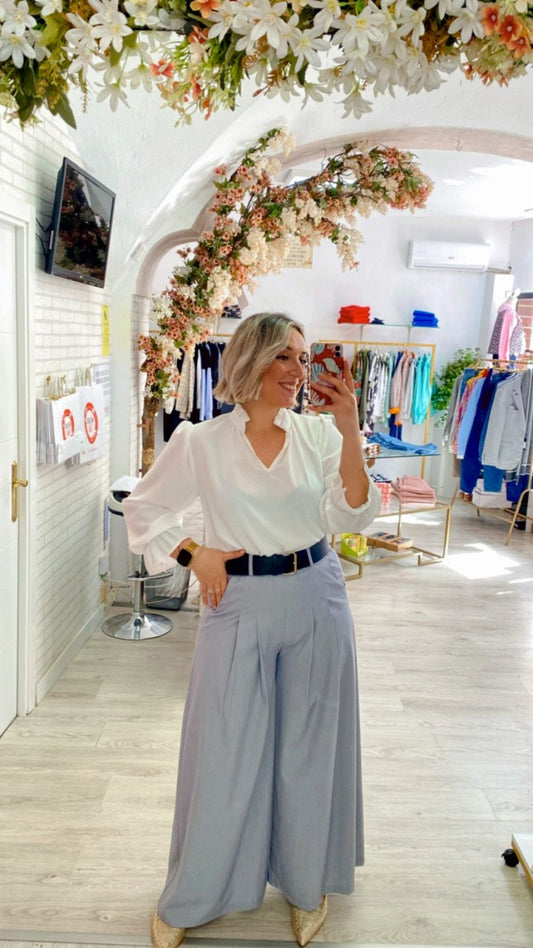 Pantalón Ancho Gris